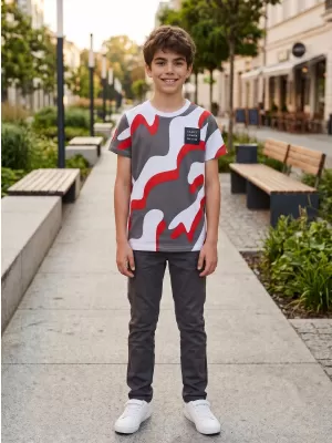 Jungen-T-Shirt mit kurzen Ärmeln SAM 73 OSCAR BT 555 ROT