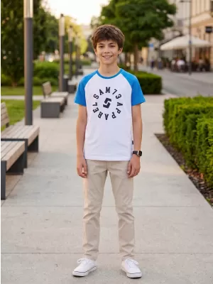 Jungen-T-Shirt mit kurzen Ärmeln SAM 73 RICHARD BT 558 WEIß
