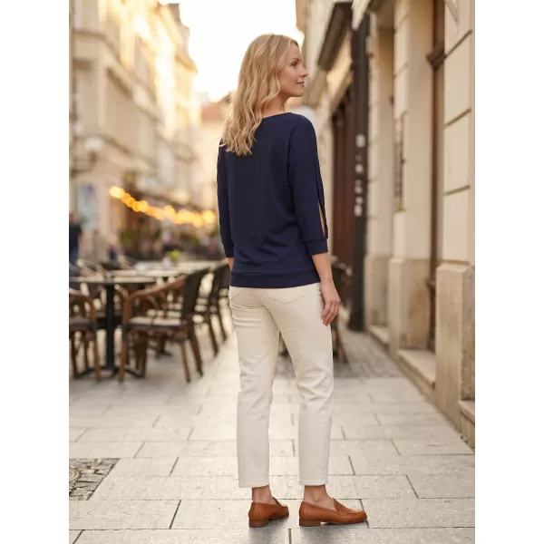 Damen-T-Shirt mit 3/4-Ärmeln SAM 73 VIVIAN WT 863 DUNKELBLAU 