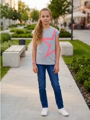 Mädchen-T-Shirt mit kurzen Ärmeln SAM 73 KATHERINE GT 559 HELLGRAU