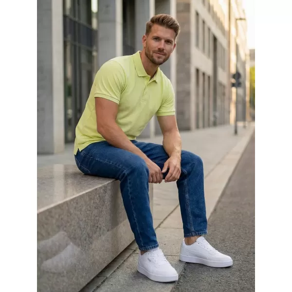  Herren-T-Shirt mit Kragen SAM 73 HENRY MT 788 SVĚTLE GRÜNLICHES GELB 