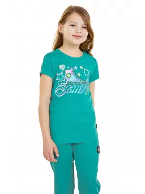Mädchen-T-Shirt mit kurzen Ärmeln SAM 73 URSULA GT 563 NEONGRÜN
