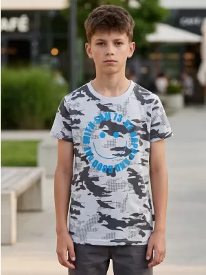 Jungen-T-Shirt mit kurzen Ärmeln SAM 73 KELVIN BT 560 WEIß
