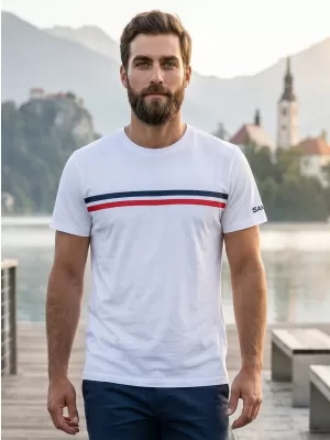 Herren t -Shirt mit kurzen Ärmeln SAM 73 LARRY MT 803 WEIß
