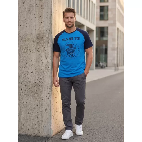  Herren-T-Shirt mit kurzen Ärmeln SAM 73 JORDAN MT 805 LEUCHTEND BLAU 