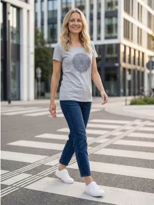 Frauen t -Shirt mit kurzen Ärmeln SAM 73 DEBORAH WT 845 HELLGRAU