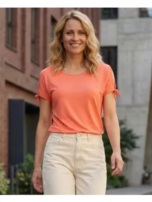 Damen-T-Shirt mit kurzen Ärmeln SAM 73 FELICIA WT 854 HELLORANGE