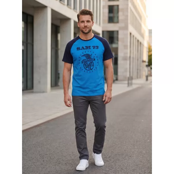  Herren-T-Shirt mit kurzen Ärmeln SAM 73 JORDAN MT 805 LEUCHTEND BLAU 