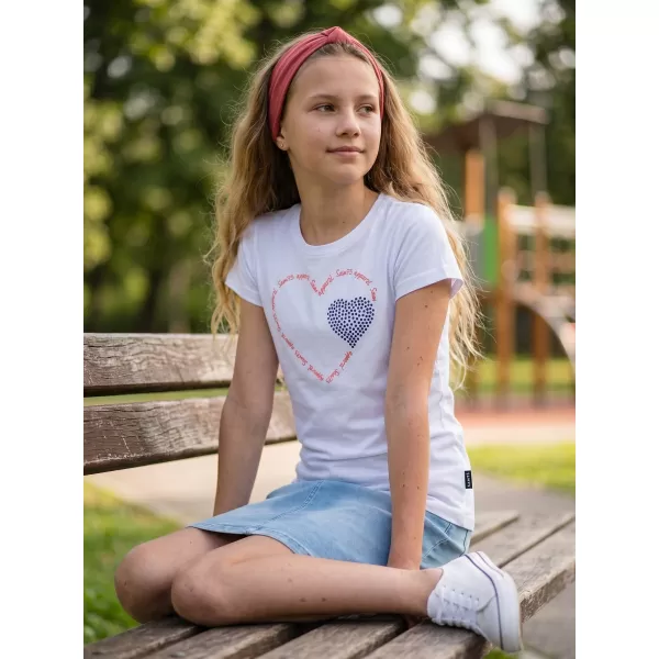  Mädchen-T-Shirt mit kurzen Ärmeln SAM 73 ALAINA GT 564 WEIß 