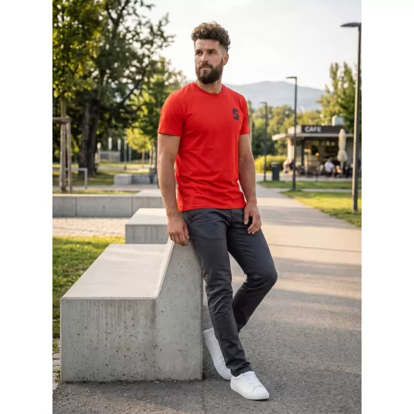  Herren-T-Shirt mit kurzen Ärmeln SAM 73 DOUGALL MT 801 ROT 