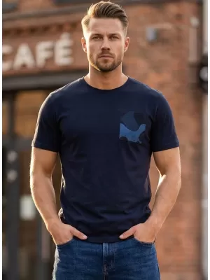 Herren-T-Shirt mit kurzen Ärmeln SAM 73 SEAN MT 796 DUNKELBLAU