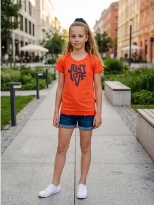 Mädchen-T-Shirt mit kurzen Ärmeln SAM 73 JAYLENE GT 565 HELLORANGE
