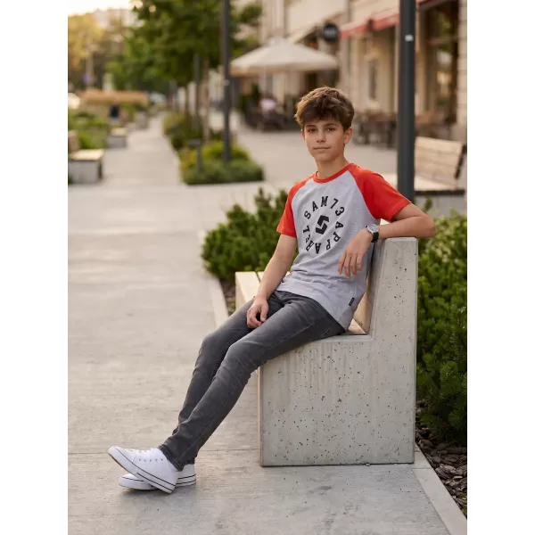  Jungen-T-Shirt mit kurzen Ärmeln SAM 73 RICHARD BT 558 HELLGRAU 