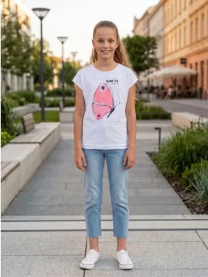 Mädchen-T-Shirt mit kurzen Ärmeln SAM 73 AVERIE GT 566 WEIß