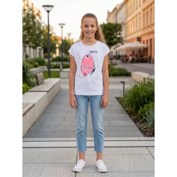  Mädchen-T-Shirt mit kurzen Ärmeln SAM 73 AVERIE GT 566 WEIß 