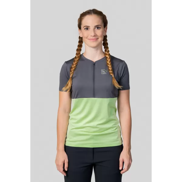  Damen-T-Shirt HANNAH BERRY ASPHALT/PARADIESGRÜN MEL 