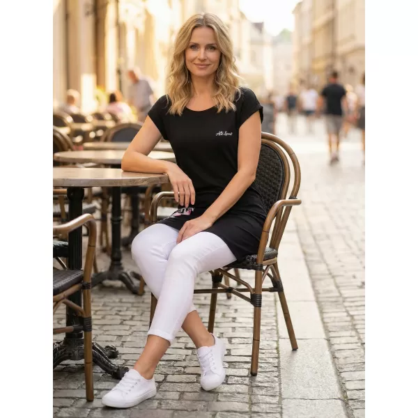  Dámské prodloužené triko ALTISPORT CARRYOVER ALW137K388 ČERNÁ/RŮŽOVÁ 