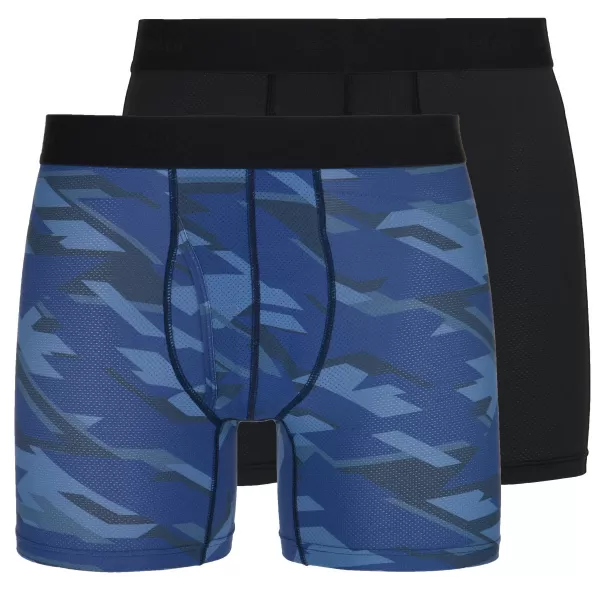  Herren-Boxershorts im 2er-Pack KILPI 2P NETT-M RM0214KI DUNKELBLAU/SCHWARZ 