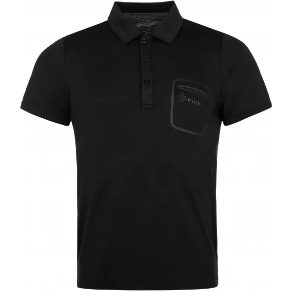  Herren-T-Shirt mit Kragen KILPI GIVRY-M RM0304KI SCHWARZ 