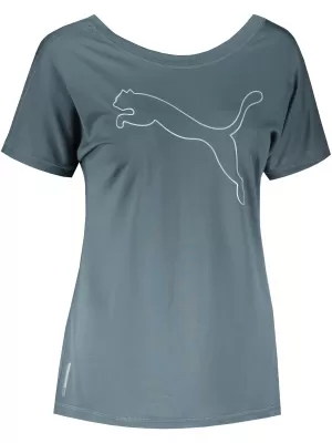 Damen-T-Shirt PUMA TRAIN FAVORITE JERSEY CAT TEE 520260-42 GRAU