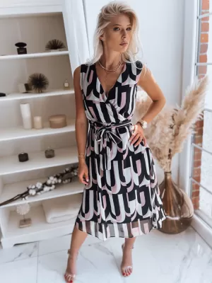Kleid DSTREET BALI EY1902z SCHWARZ UND WEIß