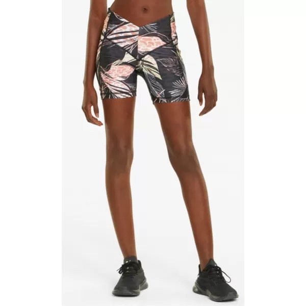 Damen-Shorts PUMA TRAIN TREND AOP EVERSCULPT HIGH WAIST 5 TIGHT SHORT 521610-01 SCHWARZ 