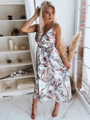 Kleid DSTREET CHANTELE EY1818z WEIß -BROWN