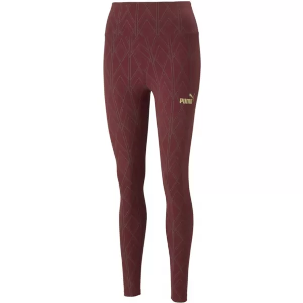 Leggings für Damen PUMA POWER DECO GLAM TIGHTS 671759-42 BURGUND 