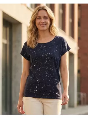 Damen-T-Shirt SAM 73 HEQA WT 876 DUNKELBLAU