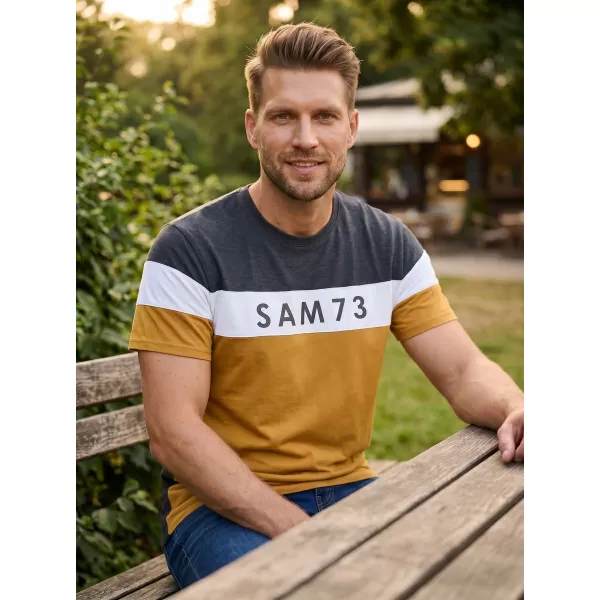  Herren-T-Shirt SAM 73 KAVIX MT 815 HELLBRAUN 