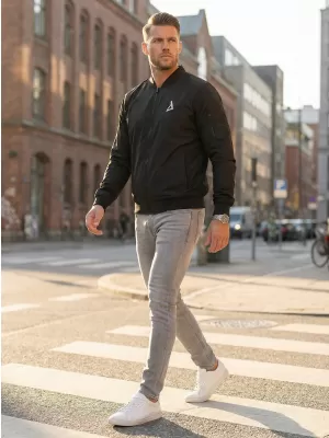 Bomberjacke für Herren ALTISPORT BYB/ALM002BY045 SCHWARZ UND WEIß