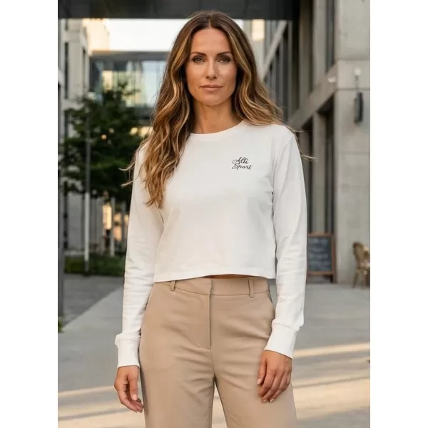  Crop-Top-Sweatshirt für Damen ALTISPORT BYB/ALW056BY131 WEIß 