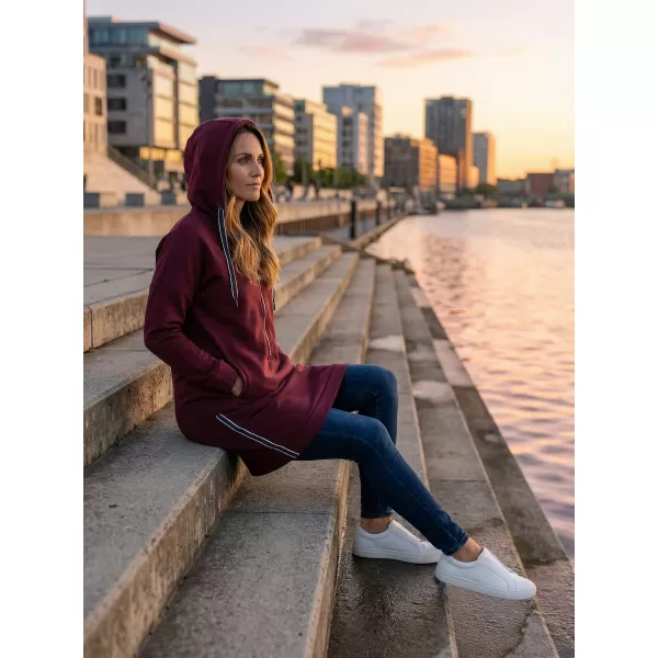  Erweitertes Damen-Sweatshirt KIXMI OLLY BURGUND 