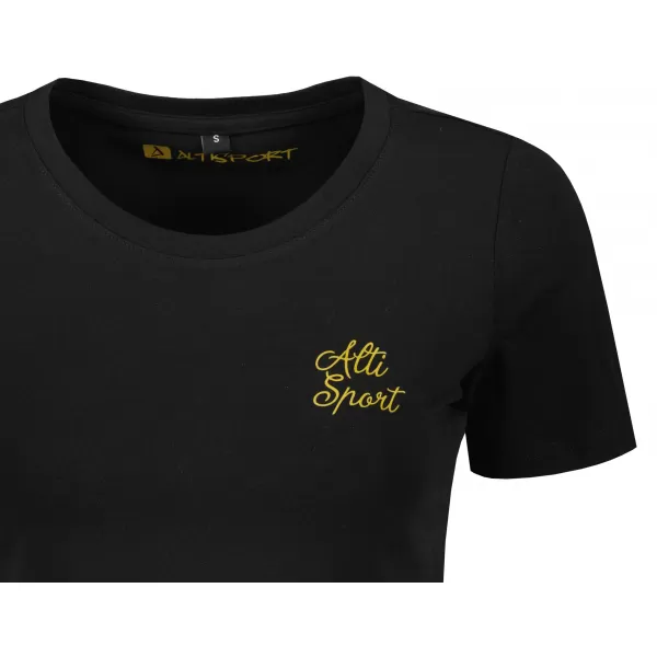  Crop-Top-T-Shirt für Damen ALTISPORT BYB/ALW056BY042 SCHWARZ UND GOLD 
