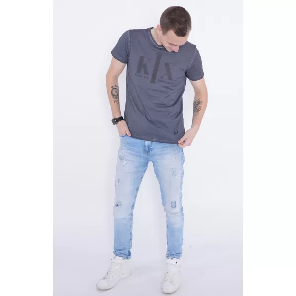  Herren-T-Shirt KIXMI OLWEN DUNKELGRAU 