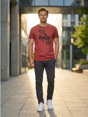 Herren-T-Shirt KIXMI OMER BURGUND