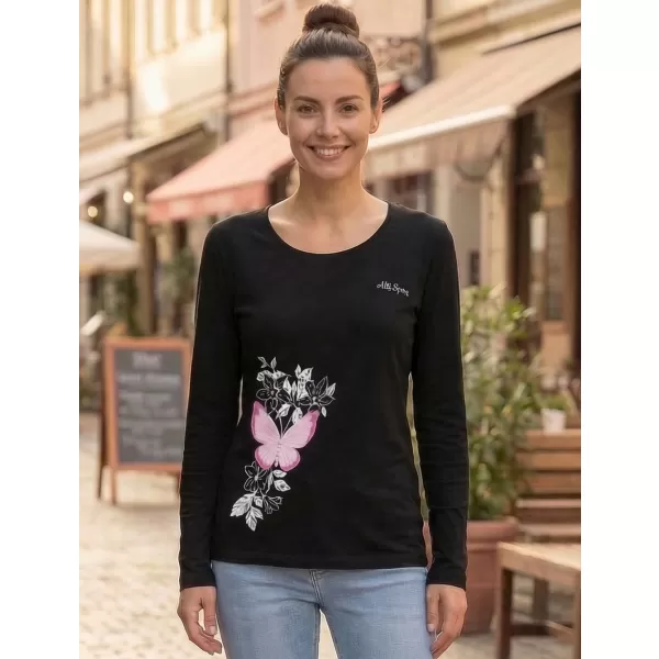  Dámské triko s dlouhým rukávem ALTISPORT CARRYOVER ALW137169 ČERNORŮŽOVÁ 