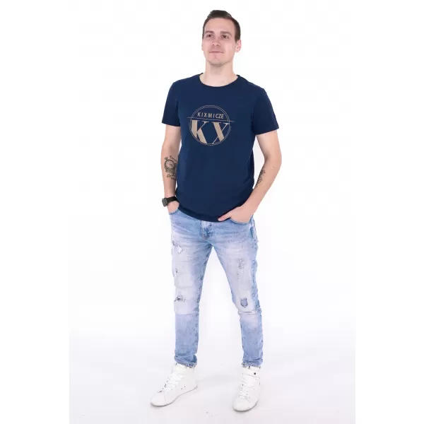  Herren-T-Shirt KIXMI OCTAVIO DUNKELBLAU 