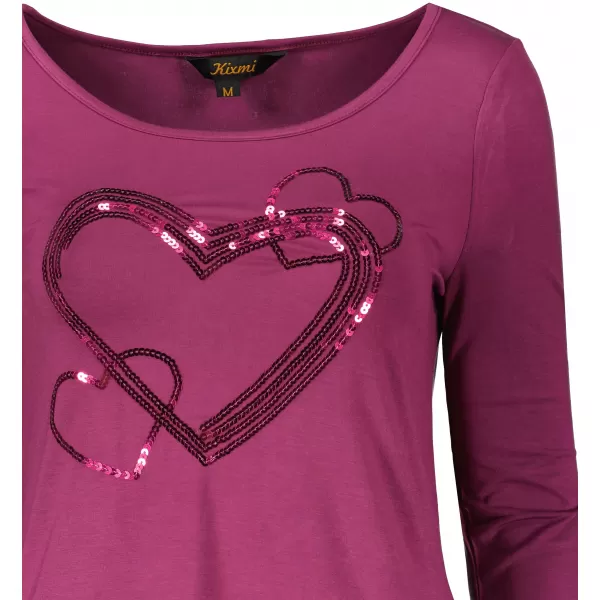  Damen-T-Shirt KIXMI ORIANA BURGUND 