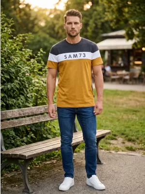Herren-T-Shirt SAM 73 KAVIX MT 815 HELLBRAUN