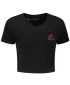 Crop-Top-T-Shirt für Damen ALTISPORT BYB/ALW056BY042 SCHWARZ ROSA
