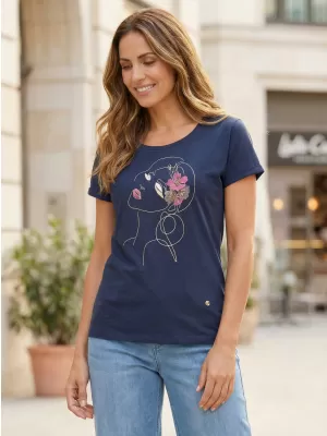 Damen-T-Shirt KIXMI ONELLA DUNKELBLAU