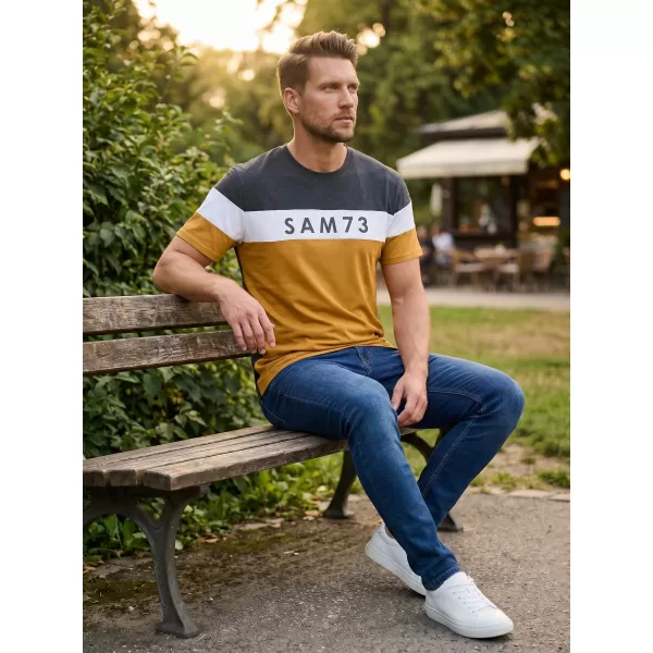  Herren-T-Shirt SAM 73 KAVIX MT 815 HELLBRAUN 