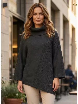 Damenpullover KIXMI OBELIA DUNKELGRAUE HIGHLIGHTS