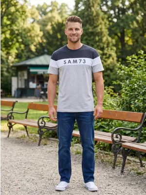 Herren-T-Shirt SAM 73 KAVIX MT 815 HELLGRAU