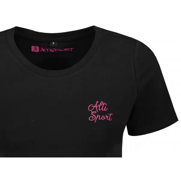  Crop-Top-T-Shirt für Damen ALTISPORT BYB/ALW056BY042 SCHWARZ ROSA 