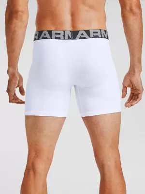 Herren-Boxershorts UNDER ARMOUR CHARGED COTTON 6IN 3 PACK 1363617-100 WEIß