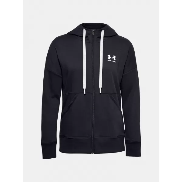  Damen-Sweatshirt UNDER ARMOUR RIVAL FLEECE FZ HOODIE 1356400-001 SCHWARZ 