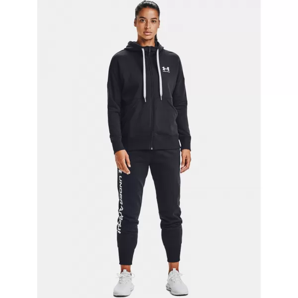  Damen-Sweatshirt UNDER ARMOUR RIVAL FLEECE FZ HOODIE 1356400-001 SCHWARZ 