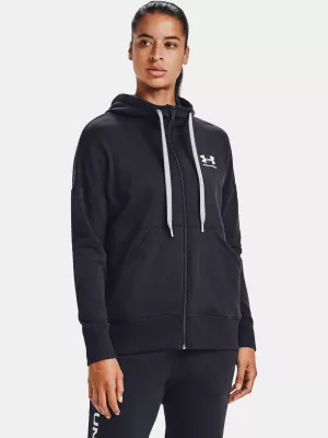 Damen-Sweatshirt UNDER ARMOUR RIVAL FLEECE FZ HOODIE 1356400-001 SCHWARZ
